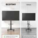 Steel Base Rolling TV Stand for 32-75 inch TVs up to 110 lbs, Leveling & Tilt & Swivel Mobile TV Stand with Hidden Wire Management, Height Adjustable Portable Tv Stand with Steel Shelf, Black