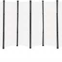 MAYOLIAH 6 Panel Folding Privacy Screen 9ft Wide, 6ft Tall Partition Room Divider Portable Office Walls Dividers Panel, White
