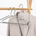 Premium Matte Silvery Aluminum Coat Hangers 10 Piece Set, 16.5 Extra Smooth & Durable Metal Shirt Dress Hanger,Aluminum Alloy Hanger,Clothing Support,Clothing Hang, L16.5 X H8.2 X T0.32 Inches