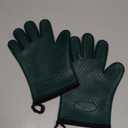 Kitchen perfection Silicone Smoker Oven Gloves -Extreme Heat Resistant BBQ Gloves -Handle Hot Food Right on Your Grill Fryer Pit|Waterproof Oven Mitts( Dark Green)