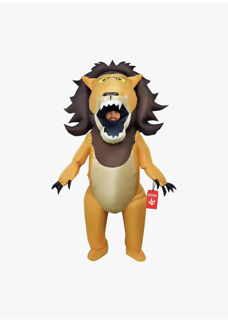 Morph Inflatable Lion Costume for Adults, Funny Blow Up Lion Outfit, Inflatable Animal Costume for Men, Halloween Costumes for Adults