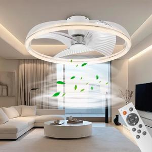 29in LED Ceiling Light with Fan, Ceiling Fan Lights 24 Levels Wind Speeds, Stepless Dimming Light, Modern Fan Lighting for Living Room, Dining Room, Bedroom, Office, 3000-5500K, 73CM