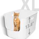 Extra Large High Sided Litter Box,22.6"14.8"13.8" XL Cat Litter Box for Indoor Cats,Jumbo Cat Box for Big Cats,Open Top Tall Litter Pan with High Wall,Easy to Clean,Anti-Splashing Design