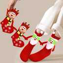 U-Goforst 3D Kids Christmas Socks Funny Crazy Holiday Hand Holding Socks Christmas Gifts Stocking Stuffers for Boys Girls (Red)