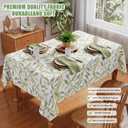 Spill Proof Tablecloth Rectangle 100% Polyester Floral Printed Fabric, Wipeable Washable Stain Resistant Wrinkle-Free, Non-Deforming Table Cloth for Spring Farmhouse Rectangle Tables
