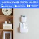 SUNFICON Wall Mount Remote Holder TV FAN Remote Control Holder Bedside Caddy Wall Organizer Phone Holder for Office Adhesive Media Player Controller Holder Box Tray Home Desk Nightstand White 6PACK