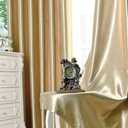 MYRU 2 Panels Set Semi Blackout Gold Curtains for Living Room Embossed Flower Curtains for Bedroom (2 Panels 52 x 106 Inch,Gold)