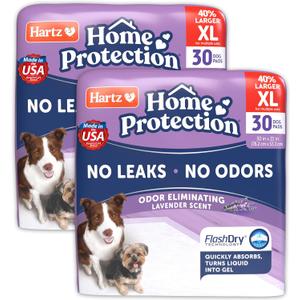Hartz Home Protection Lavender Scented Dog Pads, XL 60 Count, Super Absorbent & Won't Leak, Odor Eliminating