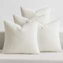 MIULEE Pack of 4 Christmas Decorative Textured Boucle Throw Pillow Covers 20x20 Inch White Accent Pillow Cases Soft Couch Cushion Covers for Modern Farmhouse Boho Chair Sofa Bed Livingroom Home Decor