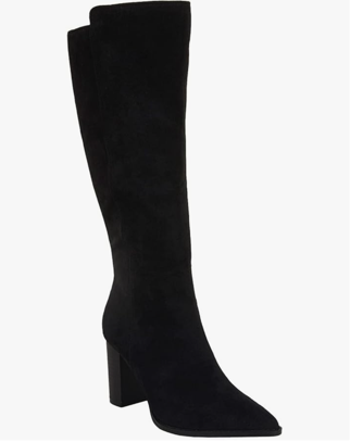 Juliet Holy Women's Knee High Boots Stacked Block Heel Pointed Toe Riding Boots 8