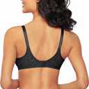 Bali Women's Underwire Lace Bra, Lace 'N Smooth Bras for Women, Stay-in-Place Straps, Full Coverage (Black, L)