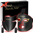 Red Light Therapy Mask Set, Led Mask Light Therapy for Face, NearInfrared Light 850nm and Red Light 630nm, Black