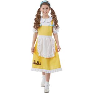fun shack Girls Goldilocks Costume Childrens Fairytale Three Bears Dress (Large)