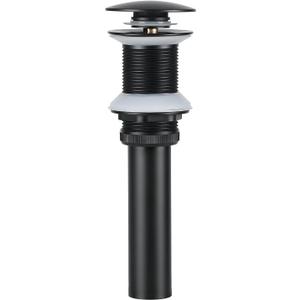 Bathroom Sink Drain, Vessel Sink Pop Up Drain Without Overflow, Matte Black