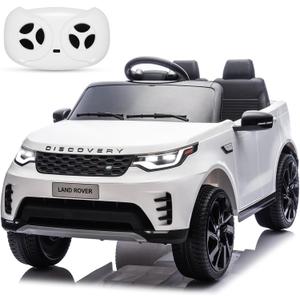GarveeLife 12V 4.5AH Electric Car for Kids, Children Ride On Toy with Parental Remote Control, Kids' Electric Vehicle with Soft Start Design/3 Speed/Double Seats & LED Lights (White), Medium