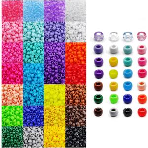 4200Pcs Pony Beads Bulk, 28 Colors Rainbow Pony Beads for Hair Braiding, Plastic Beads for Craft Bracelets Making, DIY Projects
