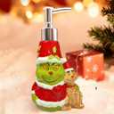 Christmas Soap Dispenser, Ceramic Lotion Pump Bathroom Kitchen Hand Soap Dispenser Refillable Bathroom Decorative Soap Pump Merry Christmas Perfect Christmas Decor Gift