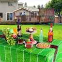 Football Field Tablecloth, 54"x108" Plastic Football Tablecloth Disposable Touchdown Table Cover for Tailgate Football Birthday Party Sport Theme Party Decoration (6 Pieces)