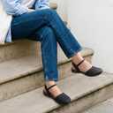 DREAM PAIRS Women's Closed Toe Sandals Arch Support Comfort Cork Footbed Flat Sandals Summer Shoes (Black, 65)