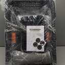 Stainless Steel Litter Box with Lid,Front Entry Top Exit Kitty LitterBox,Extra Large Enclosed Metal Cat Box with Litter Scoop & Litter Mat-Black