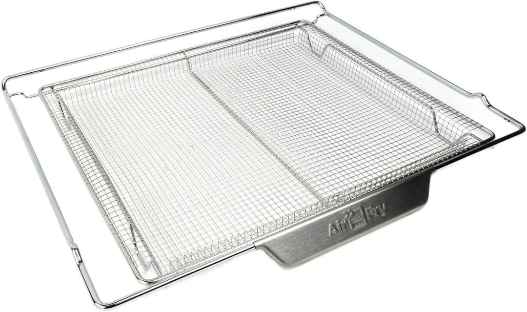 Frigidaire FG24AIRFTRY ReadyCook 24" Air Fry Tray with Air Fry Basket and Oven Rack for Frigidaire Gallery Wall Ovens with Air Fry, Stainless Steel