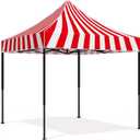 8x8 Carnival Themed Pop up Canopy Tent Commercial Canopy for Food Vendors Heavy Duty Pop up Shelter for Outdoor Catering Advertising Stand with Iron Frame and Silver Coated Fabric