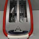 Nostalgia Retro Wide 2-Slice Toaster, Vintage Design With Crumb Tray, Cord Storage & 5 Toasting Levels, Red
