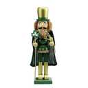 Kathfly Irish Nutcracker Wooden Ornaments 15 Inch Green Irish Nutcracker Soldier Christmas Themed Holiday Nut Cracker Figure Puppet Decoration for Shelves Tables Home Decor Xmas Party Supplies
