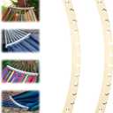 2pcs 12 Hole Detachable Wooden Hammock Spreader Bars, Durable Replacement Accessories Bars for Outdoor Hanging Hammocks Durable