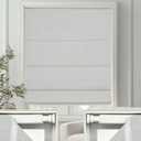Changshade No Drill Roman Shades Cordless Blinds Blackout for Indoor Windows, Room Darkening Black Out Tension Rod No Hardware No Tools Inside Mount, Shade Size 34 Inch Wide 64 Inch High, Off White