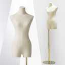 Female Mannequin Dress Form, Adjustable Height Model Body Display Torso with Metal Square Base Stand, Multipurpose Body Manikin for Dress Jewelry Sewing Clothing ( Color : Gold , Size : C )