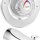 Shower Trim Kit with Tub Spout, Compatible with Moen Chateau T470 Single Handle Tub/Shower Standard Valve, for Moen 1225 Trim Kit, Includes Escutcheon, Tubes, Shower handle and Screws (Chrome)