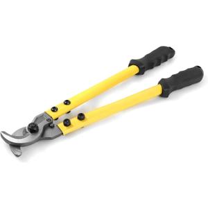 QWORK 4/0 Gauge Wire Cutter - Forged Steel Handle, Shear Action Cutter, 14" Stainless Steel Cable Cutter - Ideal for Battery & Welder Cables, Building Wiring, and SO Cord