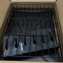 SAYZH Dish Drying Rack - Stainless Steel Dish Rack for Kitchen Counter, Large-Capacity Dish Drainer with Cutlery Holder, Kitchen Organizer for Dishes, Spoons and Forks, Black