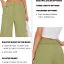FUNYYZO Wide Leg Pants Women's High Elastic Waisted in The Back Business Work Trousers Long Straight Suit Pants (Green, S)