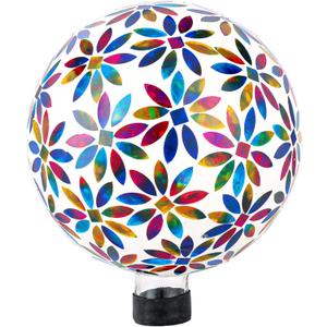 VCUTEKA Gazing Ball, Glass Mosaic Gazing Balls Sphere for Garden Lawn Outdoor Ornament Yard Decorative, 10-Inch, Multicolor