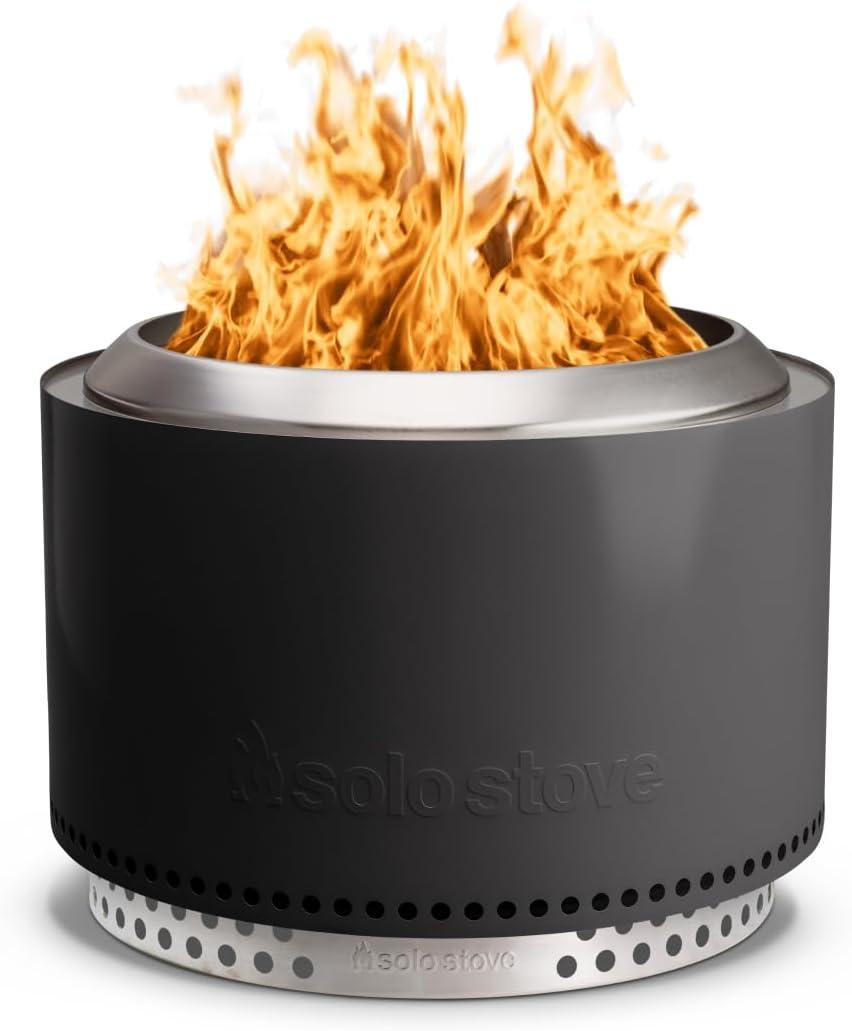 Solo Stove Yukon 2.0 + Stand, 27 Inch Smokeless Fire Pit  Portable Stainless Steel Outdoor Fireplace - 360 Airflow Technology and Removable Ash Pan  Ideal for 6 or More People, 43.9lbs, Ash