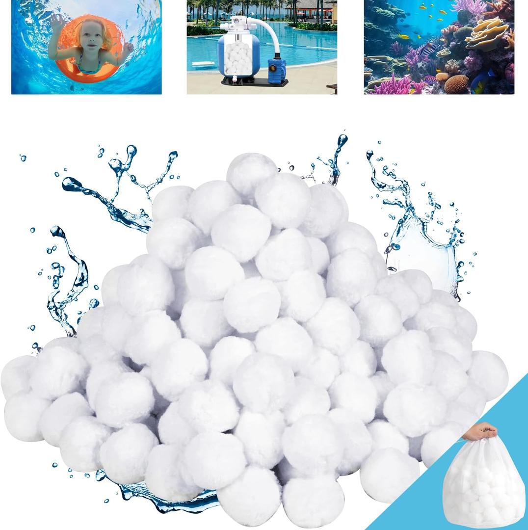 Pool Filter Balls for Sand Filter, 4.6 lbs Reusable Efficient Pool Filter Balls for Swimming Pool Filter Pump, Replace 150 lbs Pool Filter Sand, Lasts for Several Seasons