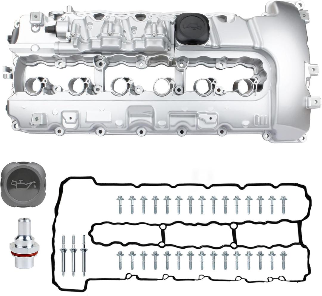 MITZONE N54 Aluminum Valve Cover kit Compatible with 2007-2016 BMW 1 series M 135i 335i 335is 535i 535xi 740i 740Li x6 z4 xDrive 3.0L with Turbo Replace 11127565284