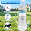WAVIO 800 GPH Cartridge Filter Pump for Above Ground Pool, Energy Efficient Pool Filter Water Circulation for Improved Water Clarity, Easy Installation and Clean Gray