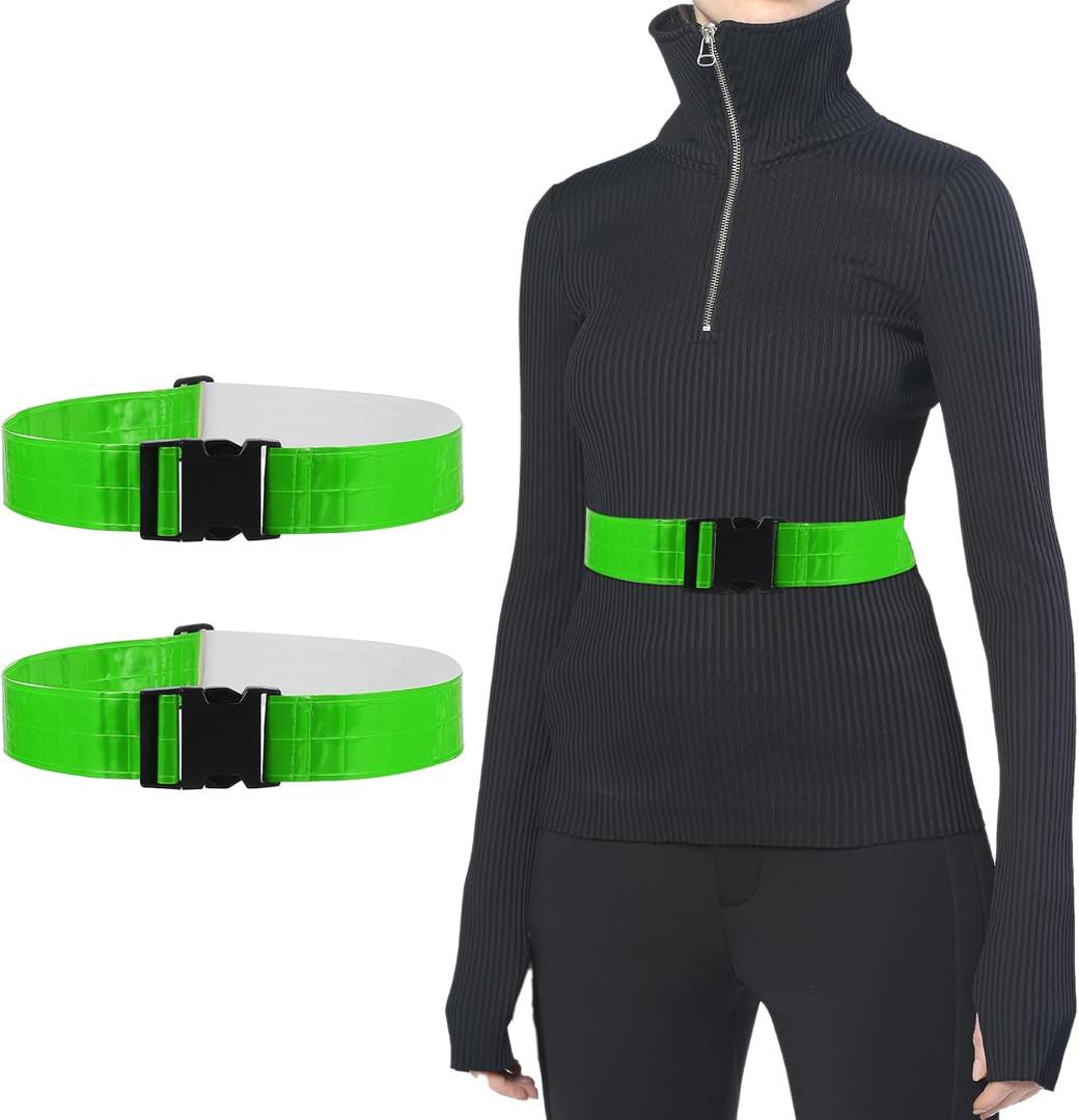 PATIKIL Reflective Belts, High Visibility Running Belt High Visibility Grow Belt Adjustable Safety Gear (Green)