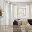 90 Inch Pinch Pleated Linen Curtains 2 Panel Set for Living Room Natural Cream Thick Linen Textured Drapes 90 Inches Long Pinch Pleat Drapes Birch Ivory Semi Sheer Curtain for Dining Bedroom Office