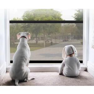 70"x 28" Dog Gate No Drilling Baby Gate Safety Guard Pet Gate Retractable Mesh Puppy Gate with Support Bars&Adhesive Hook Foldable Dog Fence for Indoor Outdoor Doorways Staircases Doorways Hallways