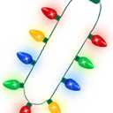 Blowata 16Pcs Light Up Christmas Necklace, 3 Glow Modes Christmas Necklaces Bulk, 9 Bulbs Xmas Lights Necklace for Ugly Sweater Christmas Accessories New Year Eve Party Favor Xmas Festival Supplies