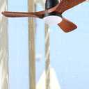 34-Inch Wet-Rated Outdoor Ceiling Fan with Light, Walnut Wood Blades
