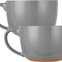 38oz Soup mugs with Hanlde for Coffee,Cereal,Salad,Noodles,Tea,Soup Bowls Cups,Microwave &Dishwasher Safe Set of 2 (Gray)