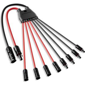 ECO-WORTHY Integrated Solar Connector 2-8 Y Branch Parallel PV Adapter Cable Wire Plug Tool Kit for Solar Panel(M/FFFF+F/MMMM)