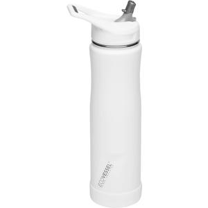 ECOVESSEL Water Bottle White With Purple Cap 11in