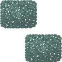 Sink Mat, 2Pcs Adjustable PVC Pebble Sink Protector for Stainless Steel or Porcelain Sink, Dish Drying Mat for Bathroom Kitchen Sink Countertop, 15.8 x 12 inch (2, Green)