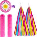 1 Pair Bicycle Bike Handlebar Scooter Streamers,1 Pack Bike Bell and 1 Pair Bicycle Bike Grips
